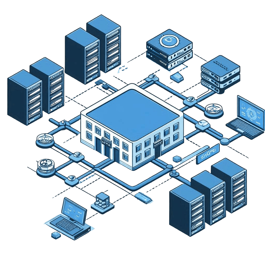 Illustration of modern building management solutions